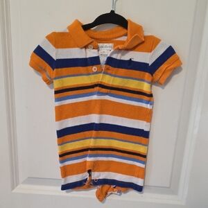 Ralph Lauren Striped Polo Onesie